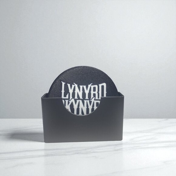 Lynyrd Skynyrd Coaster Set White with Holder – Southern Rock Decor - Picture 3 of 7